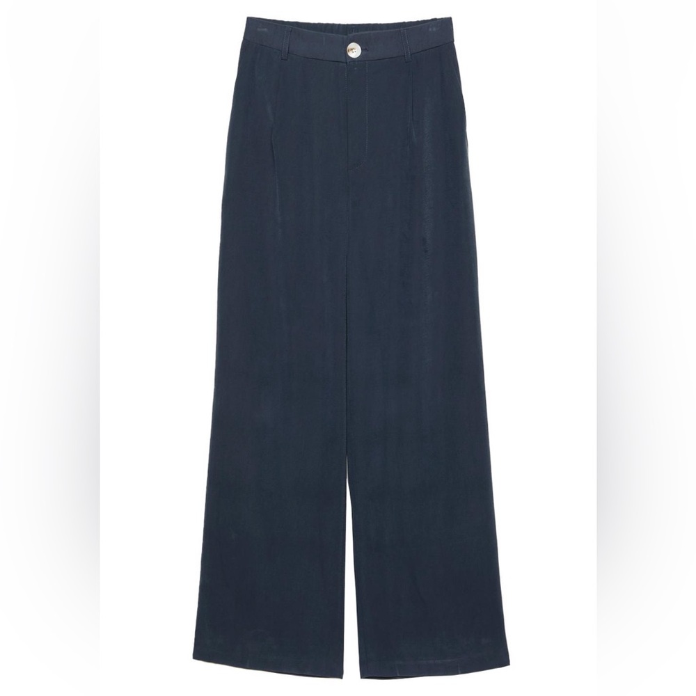 Stradivarius Dark Blue Straight Leg Pants